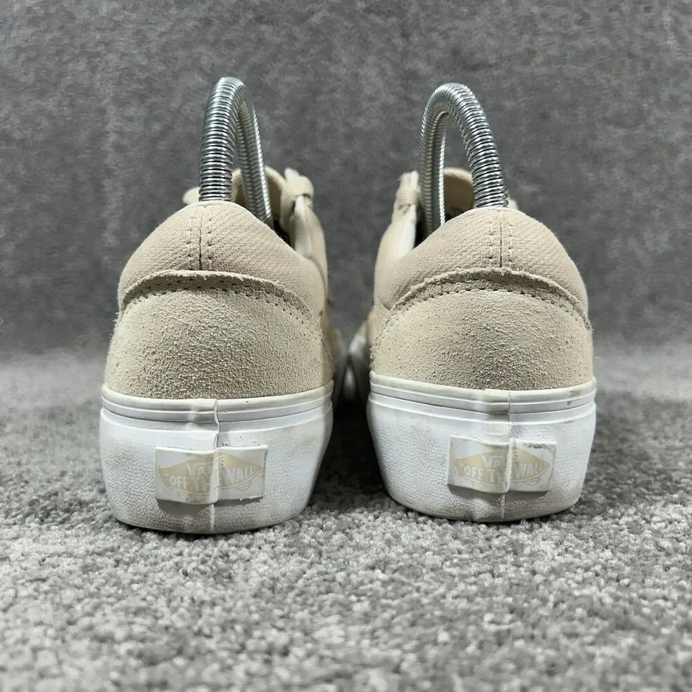 VANS Old Skool Women’s Size 7 Tan Suede Canvas Casual Lace Up Shoes Used